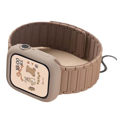 明星同款适用苹果手表S10表带新款iwatchs11硅胶手表带applewatch9磁吸S8女款7磁吸6运动SE3高级Ultra3男腕带