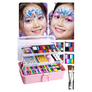 儿童面部彩绘工具套装彩绘颜料儿童脸部套装人体彩绘安全无毒水溶性颜料脸绘专业儿童节彩妆膏舞台妆容可水洗