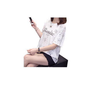2026年夏季新款字母刺绣短袖T恤女韩版修身显瘦绣花印花短袖上衣