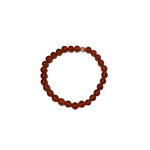 新款金珠天然红玛瑙手链手串串珠本命年红绳手链女生新中式手饰品