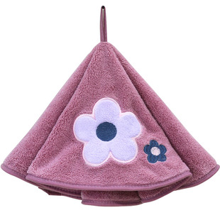 刺绣花朵防尘盖巾万用抹布厨房家用可挂式擦手巾空气炸锅圆形盖布