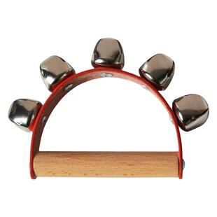 儿童打击乐器串铃半月摇铃幼儿园早教音乐奥尔夫教具木质手柄棒铃