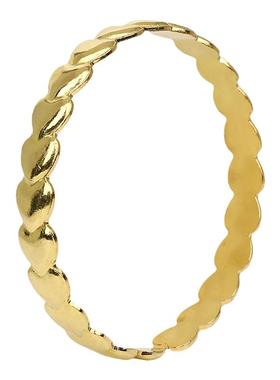 纯铜手镯女款实心黄铜爱心竹节款