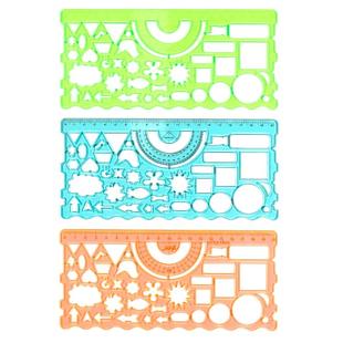 手抄报尺子多功能绘画尺尺子小学生专用直尺形状几何图形尺手抄报模板百变万花尺画画神器套装儿童绘图尺