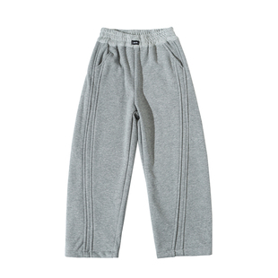 男童运动裤冬季加绒加厚裤子儿童胖孩秋冬一体绒直筒宽松休闲卫裤