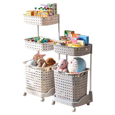 儿童汽车玩具收纳架置物架多层小推车零食整理分层架子落地可移动