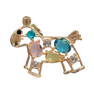 彩钻小马胸针小众设计感卡通可爱别针高档精致2025新款精致配饰女