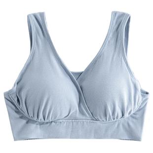 孕妇哺乳内衣交叉背心式产后月子睡觉喂奶专用胸罩春秋季文胸大码