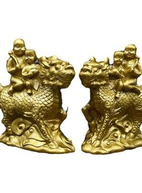 送子麒麟摆件一对金童玉女工艺品结婚礼品家居酒柜装饰品婚庆摆设