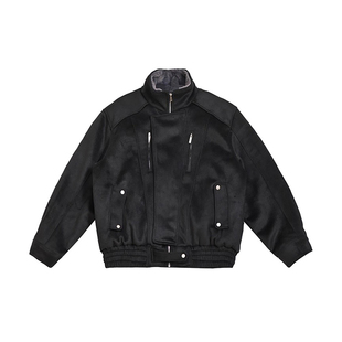 绵羊毛呢子冬季假两件羽绒服男款高级感立领90白鸭绒加厚保暖外套