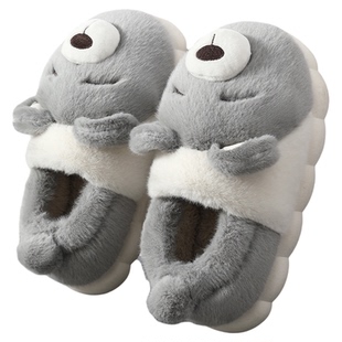 棉拖鞋男士冬季包跟2025新款室内家居防滑保暖厚底毛绒情侣棉鞋女