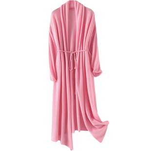 dream云朵般柔软 清风拂面 纯羊绒针织开衫 长款空调防晒衫薄外套