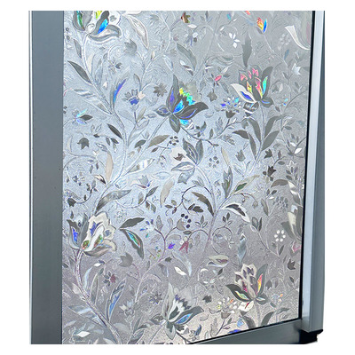 郁金香磨砂玻璃贴纸透光不透明卫生间厨房镭射防窥玻璃纸窗户贴膜