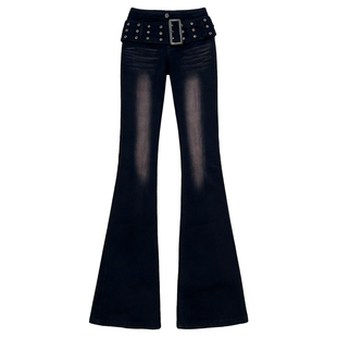 李李服饰黑色渐变微喇牛仔裤女2026年夏季新款设计感显瘦长裤