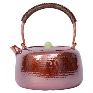 特价款半手工一体嘴纯铜烧水壶北村静香经典款火烧云色紫铜煮茶壶