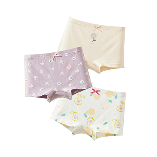 wellber女童内裤儿童纯棉平角短裤女宝宝四角小中大童女孩不夹PP