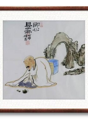 手绘客厅装饰画办公室哲理禅意画