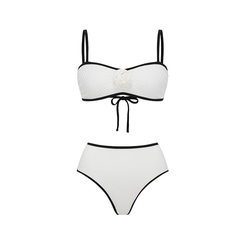 Yukari swim2026新款欧美风高腰显瘦分体泳衣女聚拢海边度假泳装