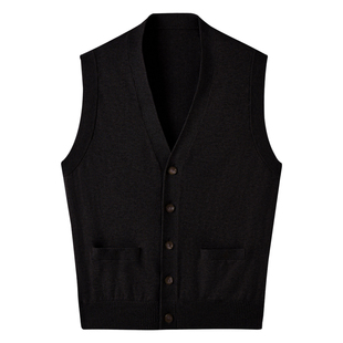 【保暖山羊绒】CULTUM无袖针织开衫V领毛织背心男士简约百搭马甲