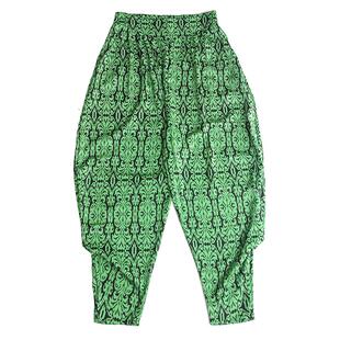 花色灯笼裤女秋季高腰宽松萝卜裤显瘦气质大码胖mm休闲哈伦裤子