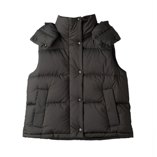 【Highline系列】LU~90白鹅绒连帽泡芙羽绒马甲背心鹅绒服外套女