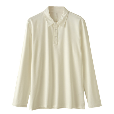 男士POLO领长袖莫代尔T恤衫春秋