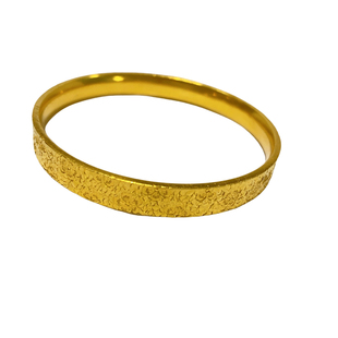 碎冰冰金包银手镯闭口实心女手环时尚金色黄金镯子七夕送老婆礼物