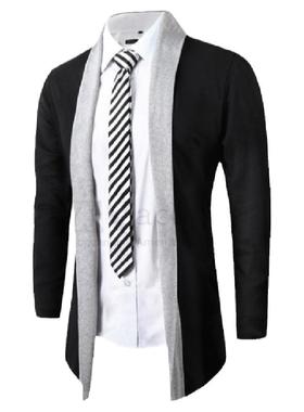 针织开衫蓝色时尚灰色