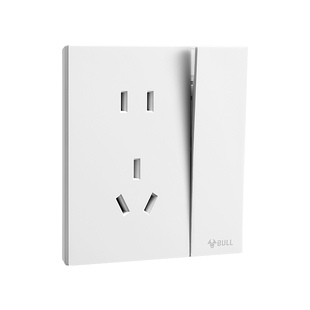 公牛超薄蝶翼开关插座面板一开五孔多孔g56家用86型暗装g57亮面白