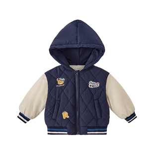 [抗菌远红外]男童棒球服秋冬儿童加绒夹棉男宝宝帅气上衣小童外套