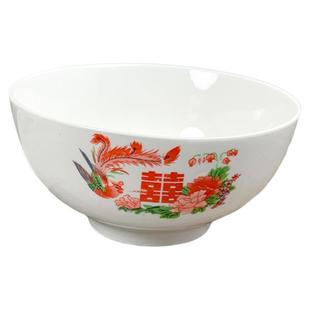 陶瓷怀旧老式喜庆好看家用防烫英寸加厚破损高脚饭碗包赔酒席面碗