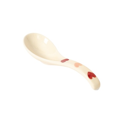 粉色浪漫心形点缀陶瓷勺子