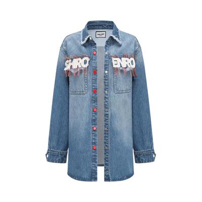 SHROENRO绣花流苏牛仔外套