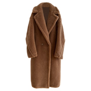 赵露思同款驼色超好看皮毛一体羊羔毛颗粒绒外套女皮草泰迪熊大衣