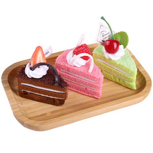 仿真三角形蛋卷模型水果奶油甜品蛋糕面包店装饰摆件玩具拍摄道具