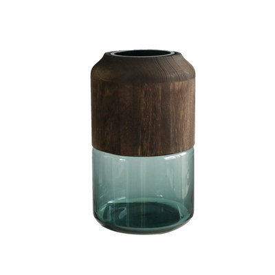 edelweiss北欧原木实木玻璃花瓶