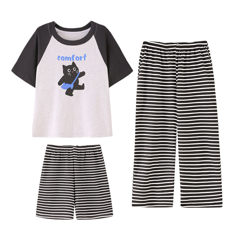 女童短袖纯棉薄款夏装公主家居服