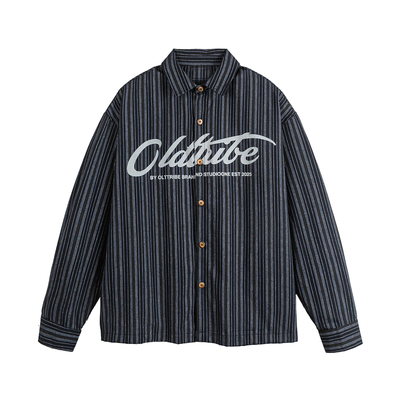 陈少熙同款 TIRED美式植绒棉麻大码长袖衬衫boxy宽松亚麻休闲衬衣