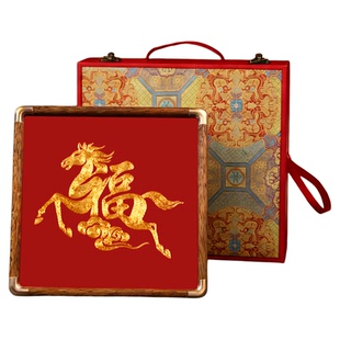 苏州非遗手工盘金苏绣马到成功国风高档摆台新年特色送礼佳品摆件