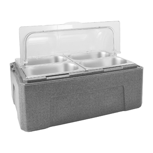 户外冰淇淋箱分格摆摊保冷箱食品级EPP高密度泡沫箱食堂快餐钢盘