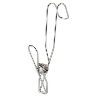 霜山不锈钢带挂钩夹子晒衣夹被子金属防风夹长尾夹线夹小物收纳夹