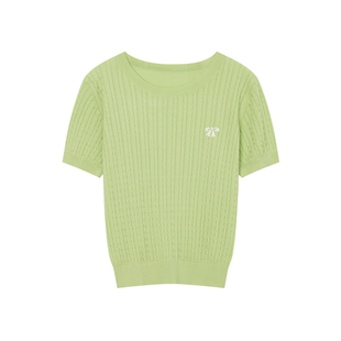 【3件9折】飘蕾灰色修身毛衣针织衫冬冬通勤百搭上衣短袖女