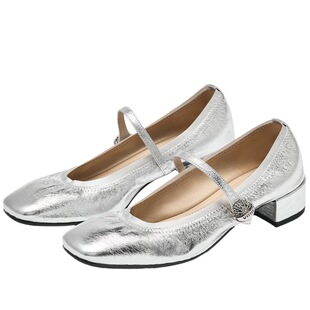 明星同款73hours女鞋可露丽2026春季新款法式玛丽珍高跟小皮鞋女