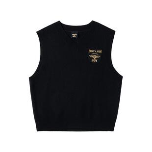 BOY童装25秋冬新品儿童针织马甲背心时尚潮流毛衣男女童中大童