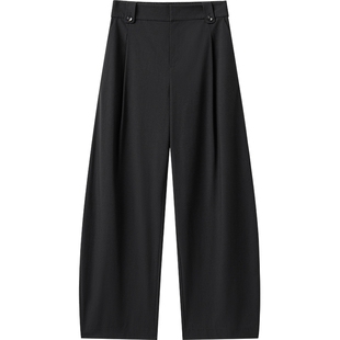 播商场同款垂感高腰阔腿淡人西装裤女春秋新宽松长裤BDS1KD1488