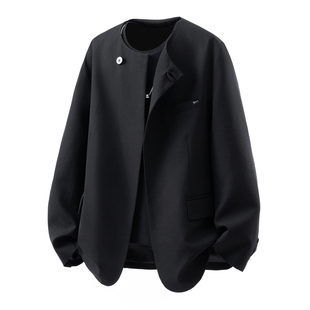 it:fivecm新中式西装外套男2026春季新款痞帅风黑色休闲西服男士