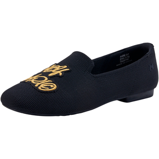 快乐玛丽乐福鞋女2026春季新款飞织懒人一脚蹬平底通勤单鞋王妃鞋