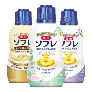 日本巴斯克林舒芙蕾入浴液480g沐浴泡澡奶香嫩白保湿滋润舒缓