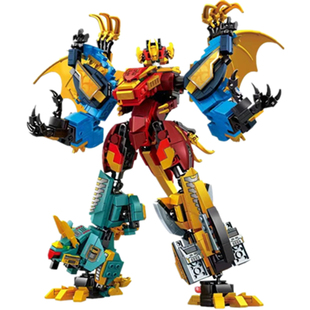 变形积木益智拼装合体机器人机甲恐龙金刚儿童男孩子玩具生日礼物