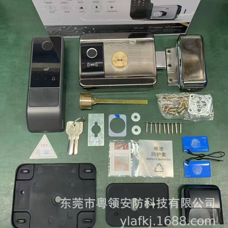 涂鸦通通大门老式不锈钢防盗门双指纹双刷卡密码感应智能指纹门锁